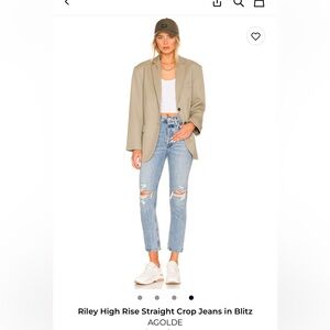 AGOLDE Riley High Rise Straight Crop Jean sz 27